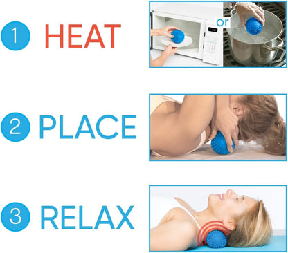 Dr. Cohen's acuball Heatable Deep Tissue Massage Ball - acuBall Trigger Point Massage Therapy for Myofascial and Stress Release and Exercise - Effective Back Massager Ball for Targeted Pain Relief