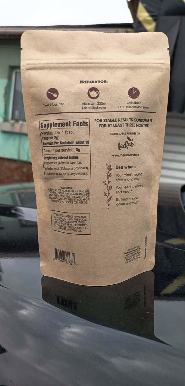 Keep Calm Valerian Root, Lavender, Peppermint Herbal Tea Loose Leaf Relaxing Wellness Blend Caffeine-Free | Daily stress support & Enhanced sleep quality Helps you ease into sleep naturally