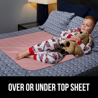 GORILLA GRIP Washable Underpads, Waterproof Reusable Heavy Absorbency Incontinence Bed Pads, Leak Proof Toddler Mattress Pad, 52x34 Slip Resistant Protector for Bedwetting, Adults and Kids, White