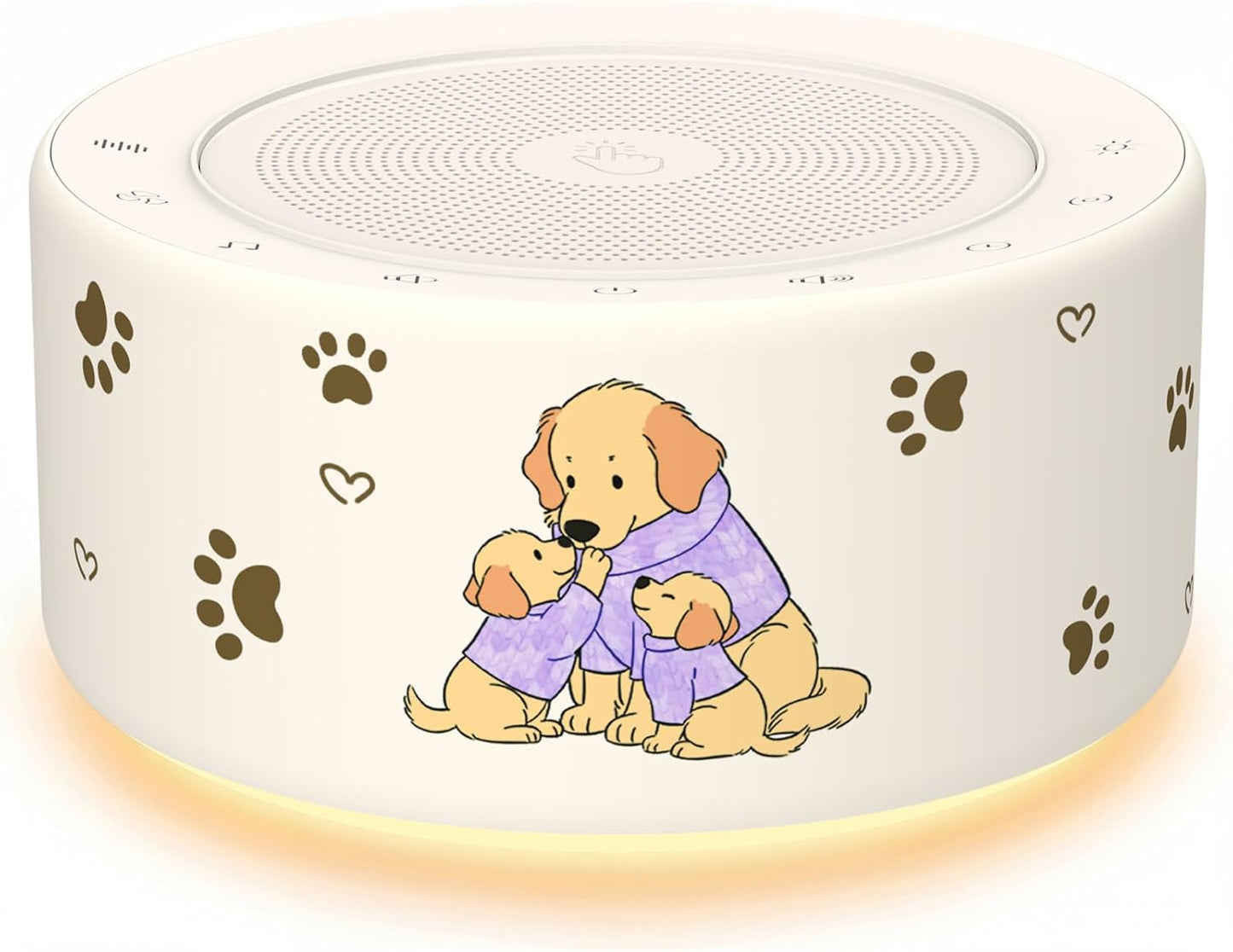 Kipcush White Noise Machine for Baby & Adults, 30 Soothing Sounds, Soft Non-Glare Nursery Lamp, 8 Color Night Lights, Memory Function (Angel V1 White, Standard)