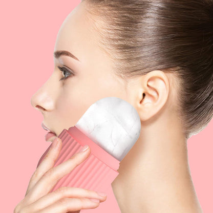 Joyeee Ice Face Roller, Reusable Silicone Mold Face Massage Eye Facial Beauty Skin Care Tools Apply Ice for Shrink Pores Anti Wrinkle Reduce Puffiness Improve Skin Elasticity, Striped