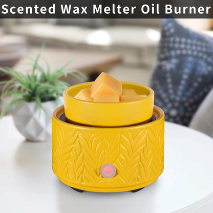 Ceramic Wax Melt Warmer, Fragrance Wax Warmer 4-in-1 Electric Candle Wax Melter and Wax Cubes for Home Office Bedroom Aromatherapy Essential Oil Burner is Birthday Gifts for Women Mom Girl(Dark Brown)
