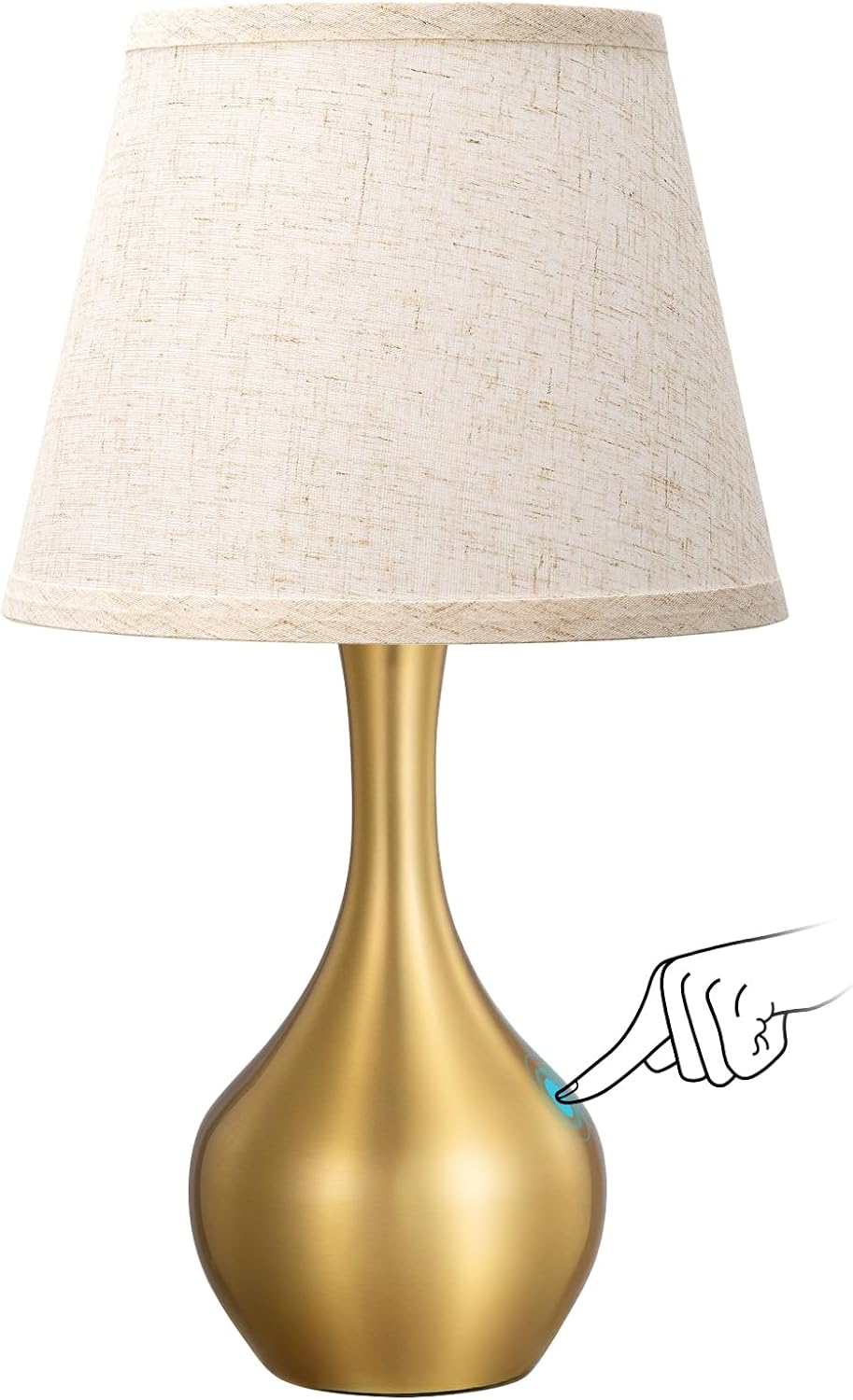 Seealle 16.1" Touch Table Lamps for Nightstand, 3-Way Dimmable Small Bedroom Lamps for Night Stands, Black Bedside Lamps for Living Room, Kids Room, End Table