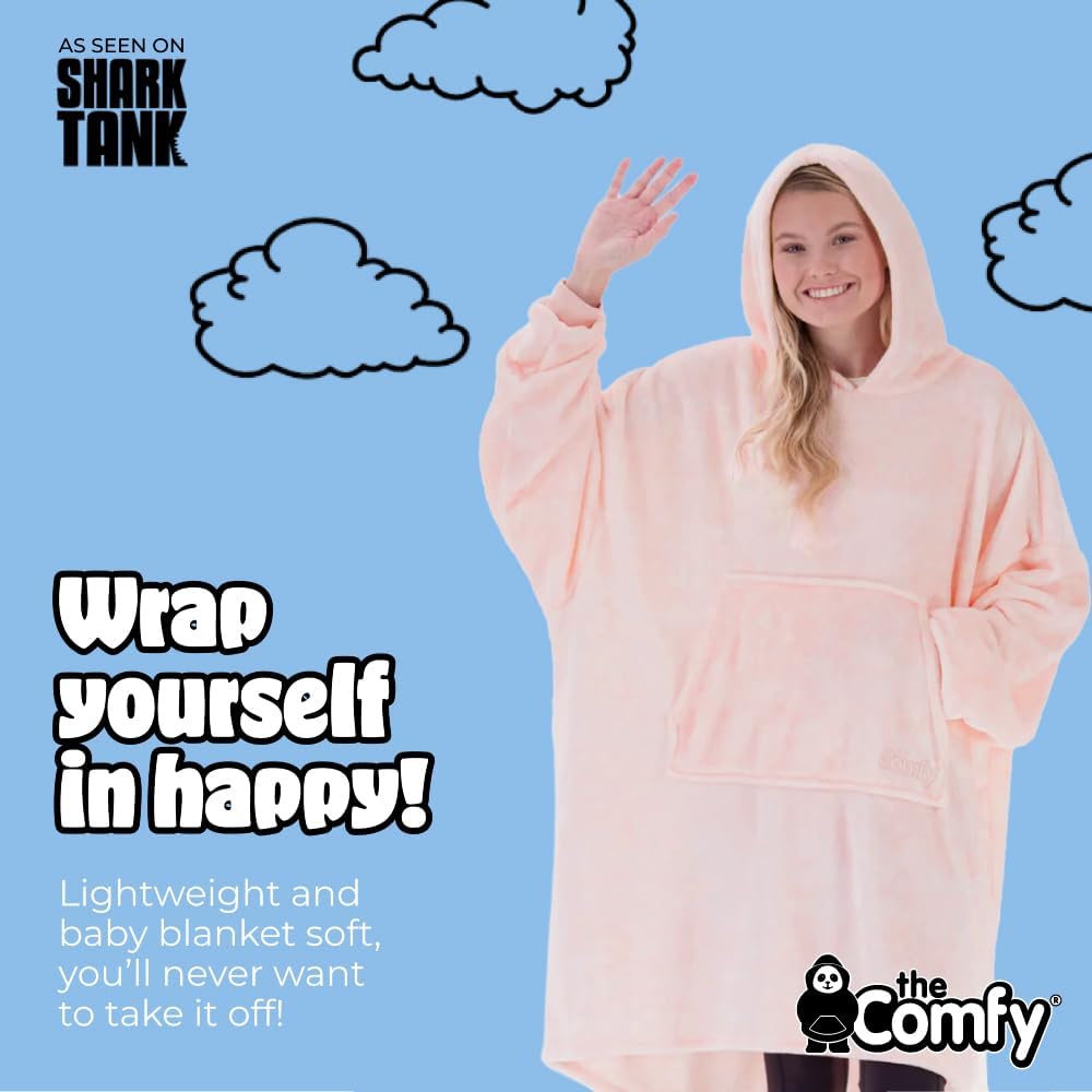 THE COMFY Dream | From Shark Tank | Patented | No Sherpa | Light Wearable Blanket Hoodie | Gift for Women & Men | One Size