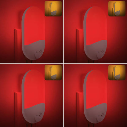 670nm Red & Amber Light Night Light for Sleep[2 Pack] - Zero Blue Light, with Dusk to Dawn Sensor Auto On/Off LED Red Night Light Plug into Wall for Nursery Bedroom Bathroom