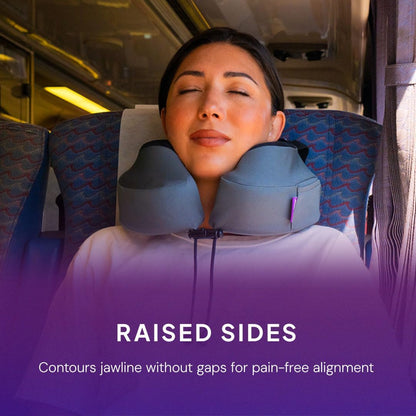 Cabeau Evolution S3 Airplane Travel Pillow for Long Flights - Supportive Memory Foam Body Positioner with Seat Straps to Secure Your Head and Neck and Provides 360 Support (Jet Black)