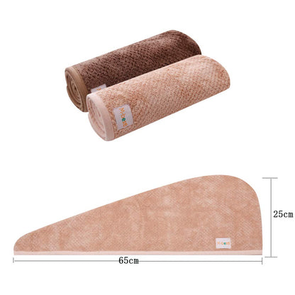 M-bestl 2 Pack Microfiber Hair Towel Wrap,Hair Drying Towel with Button,Quick Dry Hair Towel Turban for Women,Absorbent Anti-frizz Head Towel for Long Thick Curly Hair(Pink&Beige)