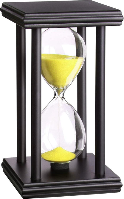 hourglas Sand Timer 30/60 Minutes Desktop Decorations Reloj de Arena ampulheta Sandglass (Black Sand,5.5 * 3.2 * 3.2inch,30min)