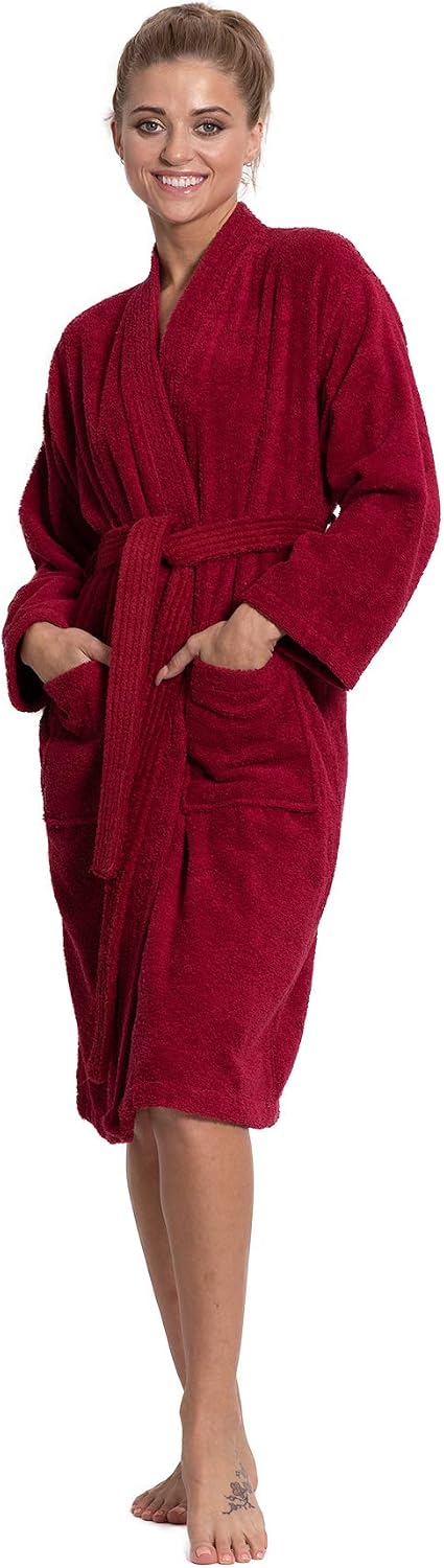 Turkuoise Soft & Absorbent Towel Robe, 100% Cotton Turkish Terry Cloth Kimono Bathrobes for Women