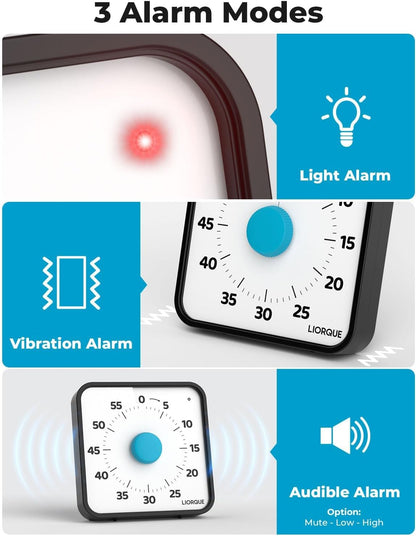 LIORQUE 7.5-Inch Large Visual Timer, 60-Minute Classroom Timer Magnetic