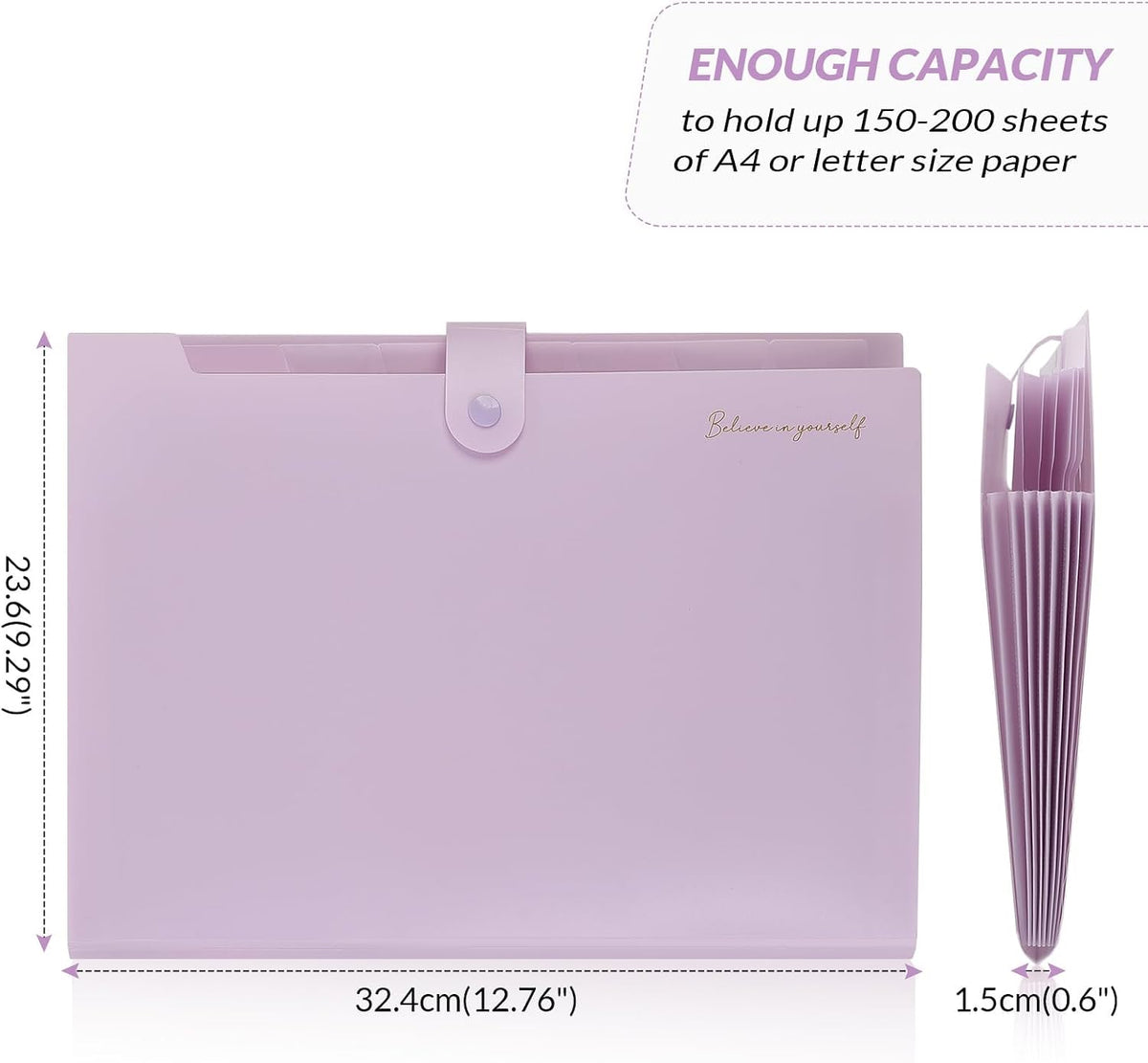 SKYDUE Expanding File Folder, Accordion File Organizer with 8 Pockets, Expandable Document Paper Receipt Holder for School Office Hospital, Letter/A4 Size Pink
