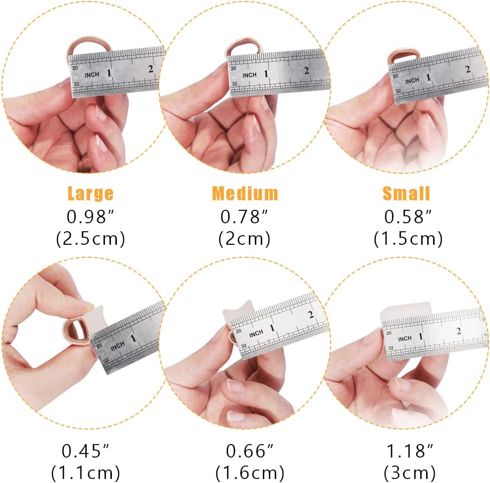 Povihome 6 Pack Gel Toe Spacer Separators(0.6'' Thick), Bunion Corrector for Overlapping Toe (1st/2nd Toe), Silicone Toe Spacers with Soft Gel Lining for Hallux & Bunion Pain Relief