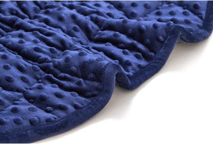 TONGDADA Weighted Lap Blanket 7lbs for Adult,Perfect for Relaxation, Lounging, Napping, Sleeping & Travel,Luxury Minky Weighted Body Blanket,Weighted Throw Blanket-Dark Grey Minky Dot, 29" x 24"