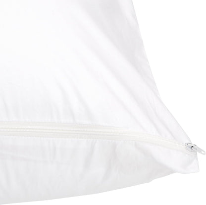 Amazon Basics Standard Breathable 100% Cotton Hypoallergenic Pillow Protector with Zipper, Machine Washable, White, 27 x 21 Inches, Pillows Not Included