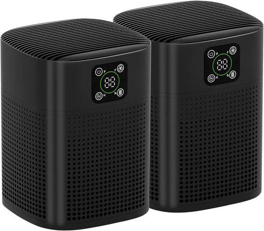 Air Purifiers for Bedroom, Honeyuan H13 HEPA Air Purifier for Home Large Room 1095 sqft, Air purifiers with 360°Air Intake, 3 Fan Speeds, 3-Stage Filtration, White