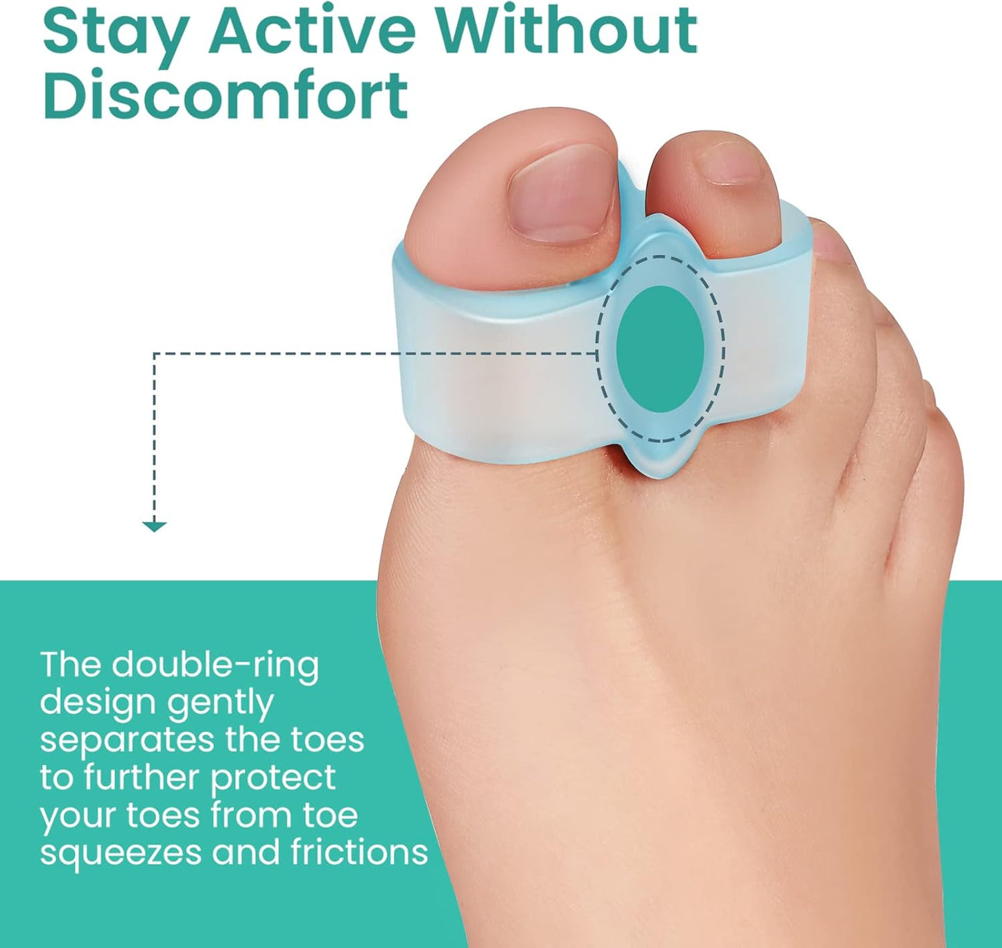 Welnove Pack of 12 Bunion Corrector, Toe Separators with 2 Loops, Big Toe Spacer Suitable for Bunion and Overlap Toe (White)