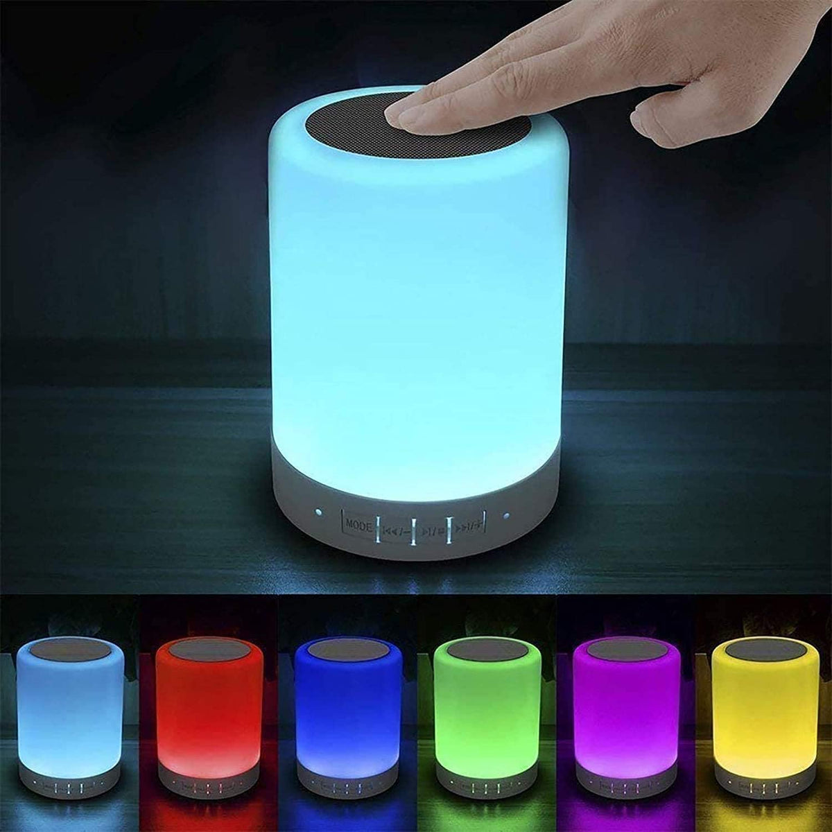Night Light with Bluetooth Speaker, Touch Lamp Rechargeable Relaxing Cool
