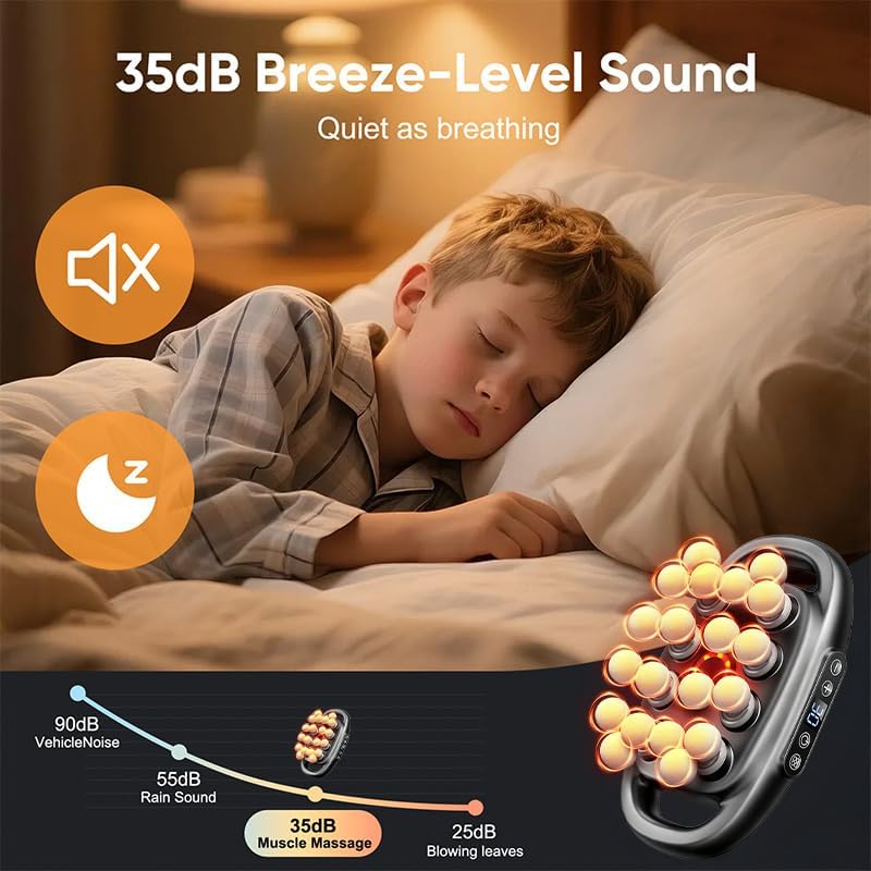 16 Head Massage Gun Deep Tissue - 2026 Upgrade 16-Drive Back Muscle Massager with 3 Modes & 30 Intensities, Portable Quiet Percussion Massager for Legs, Waist, Back, Neck, Buttocks Muscles Pain Relief