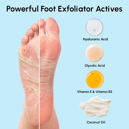 MAREE Foot Peeling Mask – 3-in-1 Foot Mask for Dry Cracked Feet, Callus Remover – Dead Skin Exfoliating Foot Peel Mask with Glycolic Acid – Moisturizing Socks for Men – Spa Self Care Gifts for Women