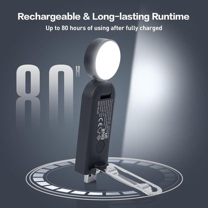 VAVOFO USB Rechargeable Book Light, Blue Light Blocking, Amber Clip-On Bookmark Shaped Reading Light, Eye Care 6 LEDs With 9 Lighting Modes for Bookworms (Grey)