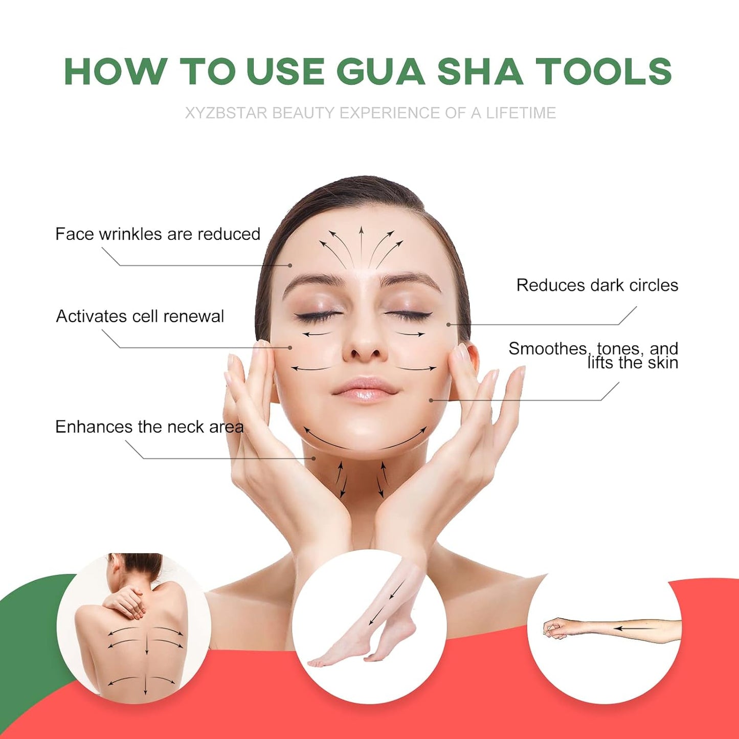 Jade Roller for Face, Facial Roller Massager Skin Care Tool, Gua Sha Facial Tools for Face, Neck, Eyes, Reduce Puffiness of The Skin - White