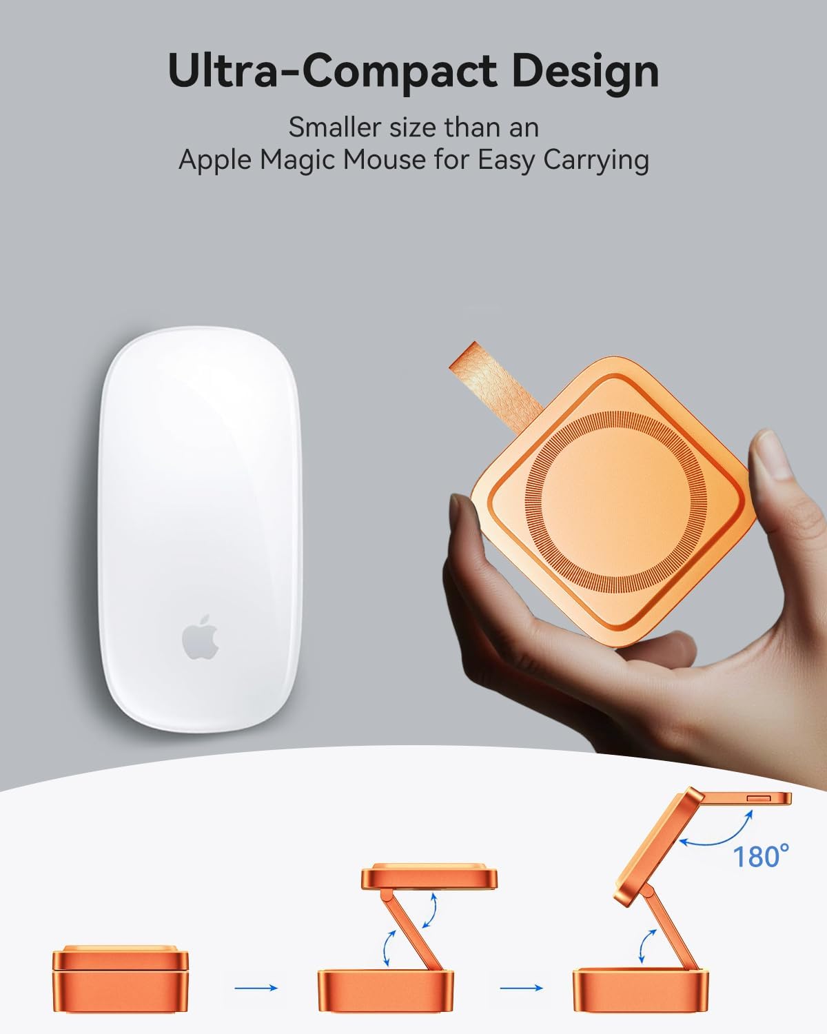 3 in 1 Wireless Charging Station for Apple Devices, Magnetic Foldable Travel Fast Charger Stand Compatible with MagSafe for iPhone 18/Air/17/16/15/14/13/12 Series, Apple Watch & AirPods Pro/4/3/2