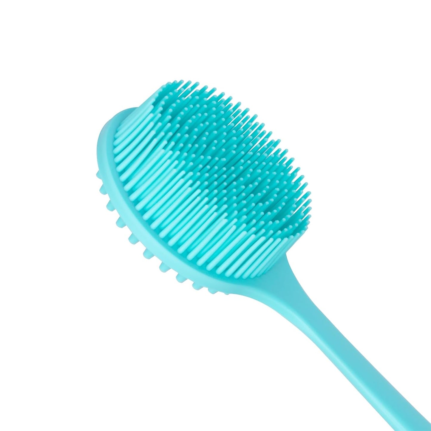 DNC Back Scrubber for Shower Soft Silicone Bath Body Brush with Long Handle (Black)