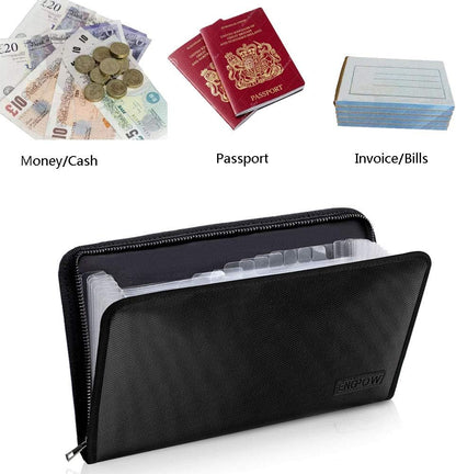 ENGPOW Receipt Coupon Organizer, Fireproof 13 Pockets Accordian Folder