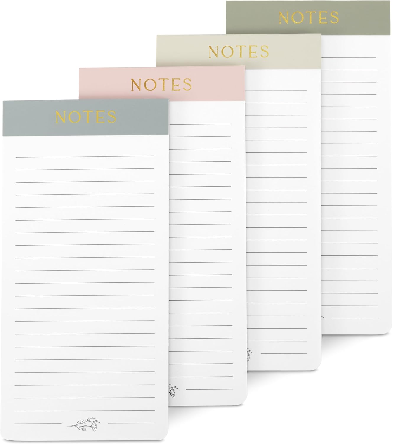 ZICOTO Beautiful Magnetic Notepads for Fridge - Set Of 4 Modern Note Pads