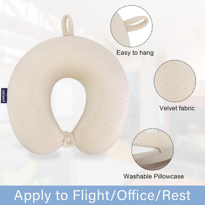 Neck Pillows for Sleeping Travel Pink Travel Pillow Comfortable U Shape Memory Foam Pillows Neck and Head Support Portable Travel Neck Pillow Suitable for Planes, Trains, Self-Driving Cars