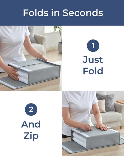 Sheet Organizers - Foldable Sheets Set Organizer - King/Queen - Grey