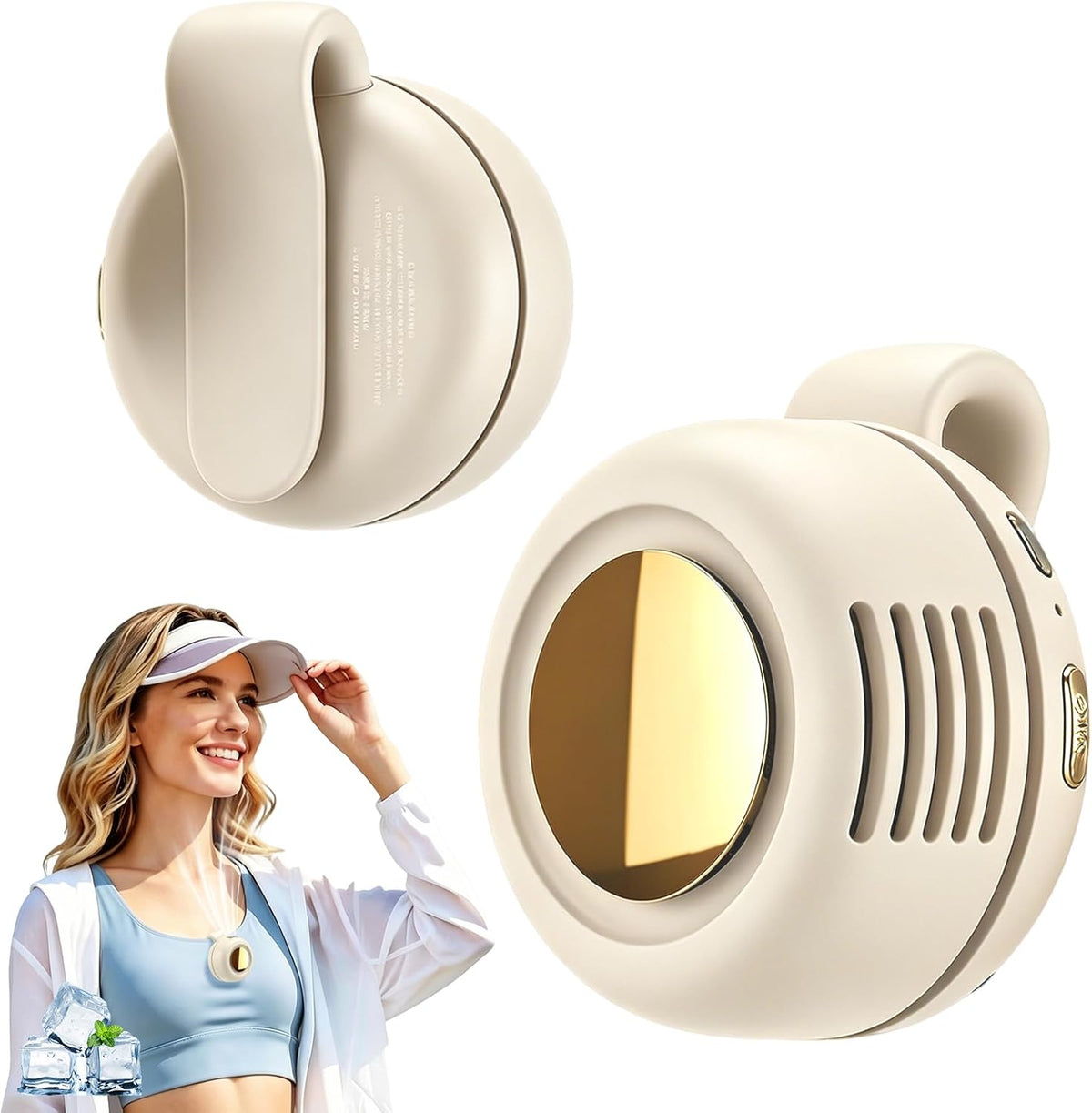 Portable Clip-On Fan, Mini Bladeless Waist Fan, 5100RPM 25dB Ultra-Quiet 3-Speed Rechargeable Small Whirlwind Fan, Hands-Free Personal Cooling for Outdoor Travel Office Camping with USB-C