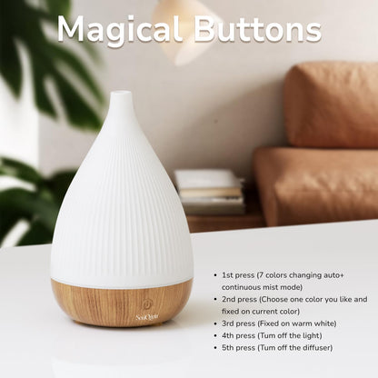 Ultrasonic Essential Oil Diffuser, Home Fragrance Aroma Diffuser with Auto Shut-Off, Color Change Night Light & Ultra-Quiet Operation, BPA-Free Portable Aromatherapy Humidifier for Home (Black)