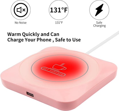 Coffee Mug Warmer, Smart USB Coffee Cup Warmer with Pressure-Induced Auto On/Off, Coffee Accessories for Home Office Desk