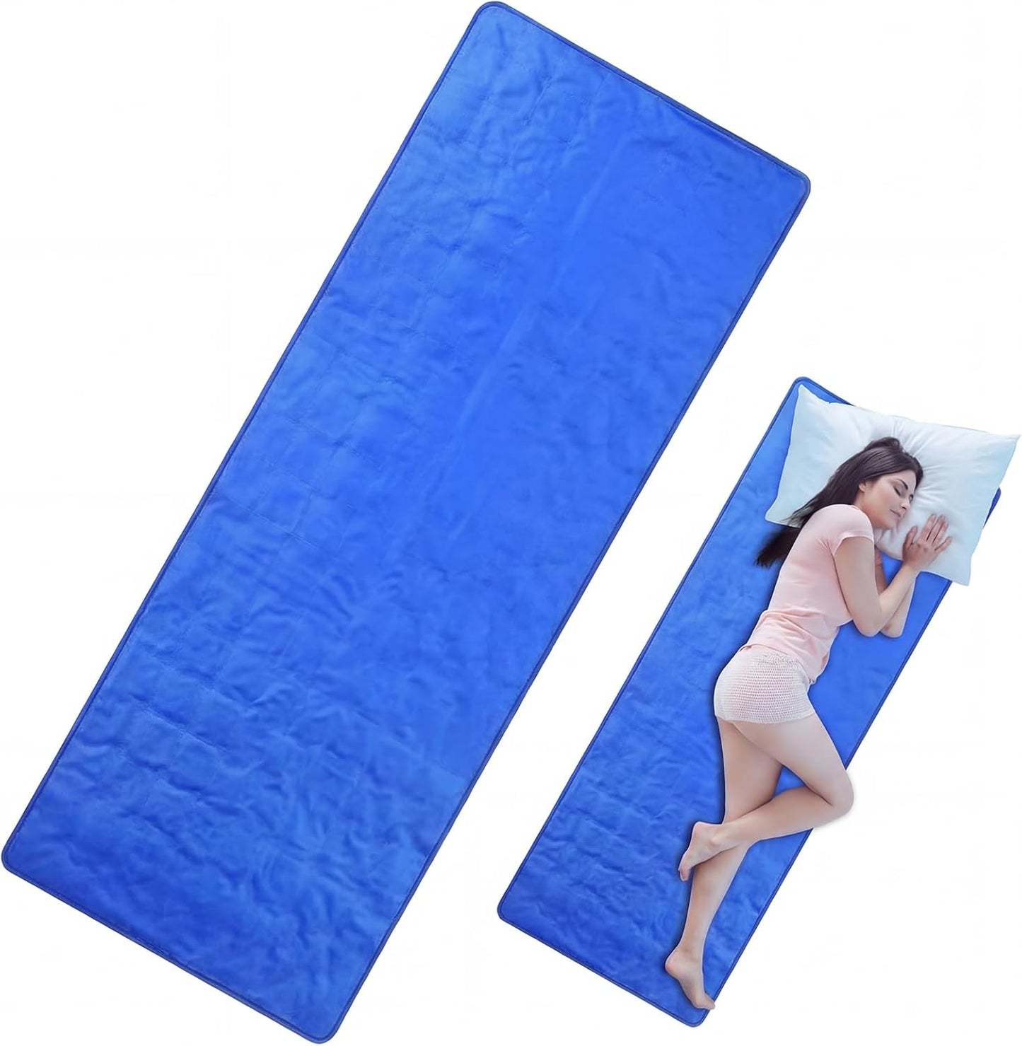 Drydiet Cooling Pad Mat for Bed Cooling Mattress Pad Gel for Sleep, Summer Hot Flashes, Adult, Pets, No Water or Electricity Required(Plain,48 x 28 Inch,Light Blue)