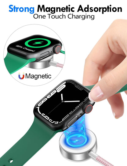 Travel Essentials for Apple Watch Charger,3-in-2 Multi Charging Cable