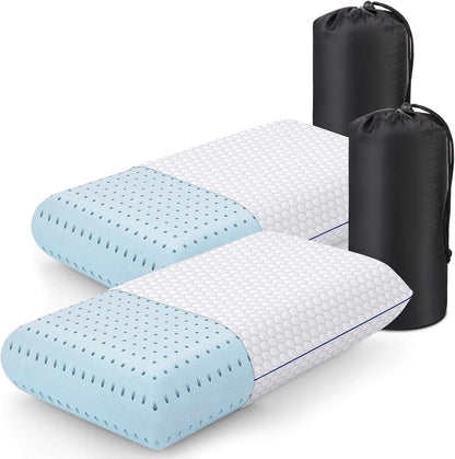 CushyOasis Memory Foam Pillows for Sleeping, Firm Bed Pillow, Standard Size