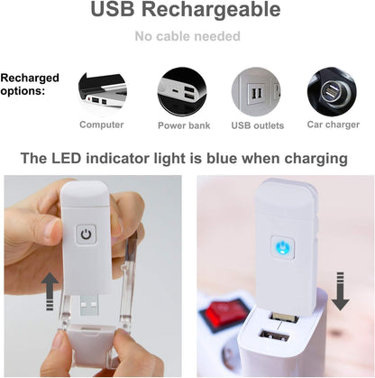 HONWELL Rechargeable Book Light, Clip On LED Reading Lights for Kids Reading in Bed, 3 Brightness Levels Dimmable Bookmark Light for Eye-Protection, Portable Reading Lamp for Bookworms, Travel(Orange)