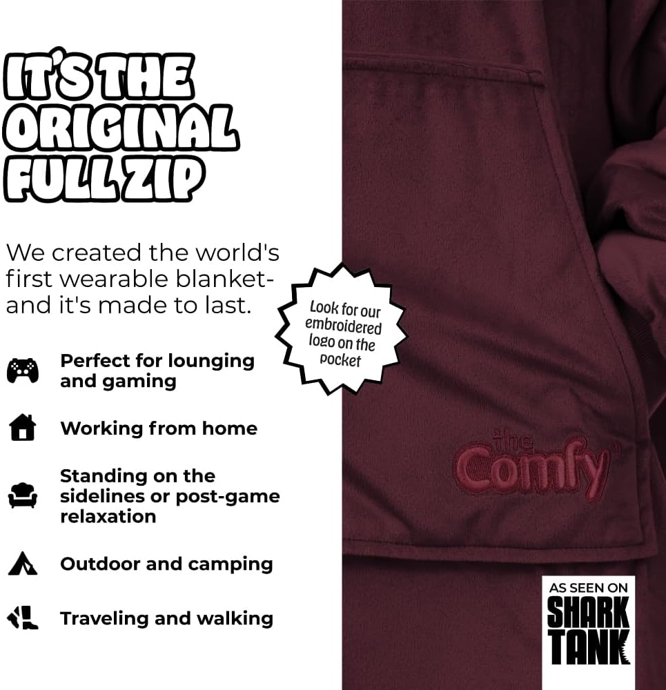 THE COMFY Original | From Shark Tank | Patented | Oversized Sherpa Wearable Blanket Hoodie| Gift for Women & Men | One Size