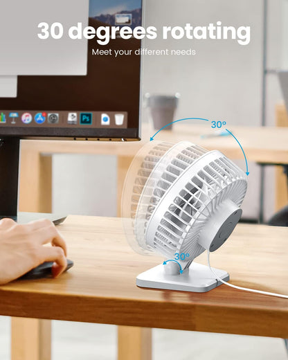 Gaiatop USB Desk Fan, Personal Portable Quiet Small Table Desktop fan