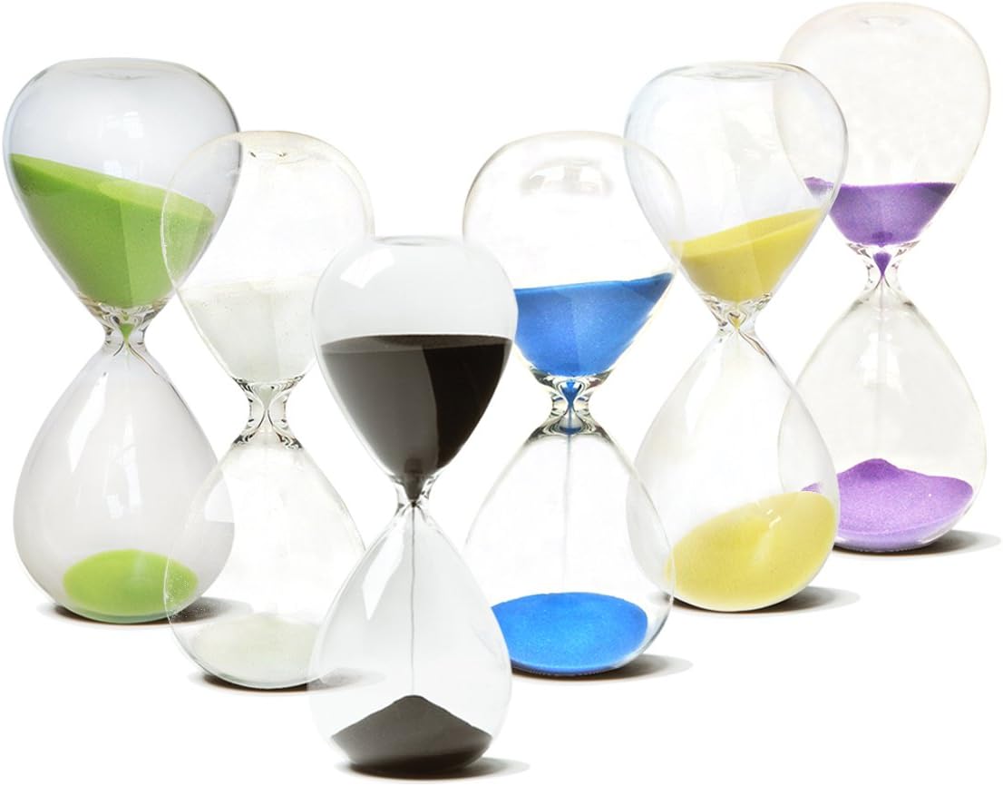 Hourglass, HoveBeaty Hand-Blown Sand Timer Set for Time Management 15 Minutes Durable Glass Construction (15 Min, Black)