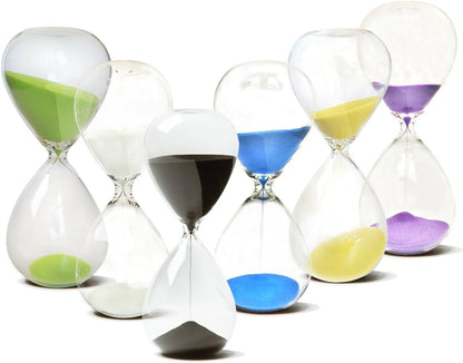 Hourglass, HoveBeaty Hand-Blown Sand Timer Set for Time Management 15 Minutes Durable Glass Construction (15 Min, Black)
