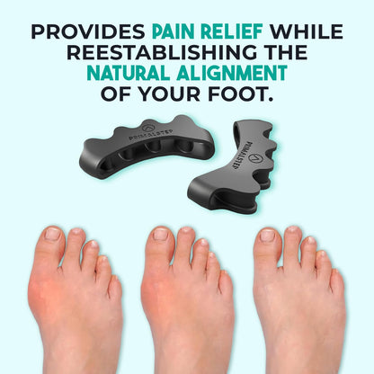 PrimalStep Toe Separators, Spreaders, Spacers, Straightener to Correct Toes for Men and Women, Bunion Corrector, Foot Pain, Plantar Fasciitis, Over 50% Thicker, XL
