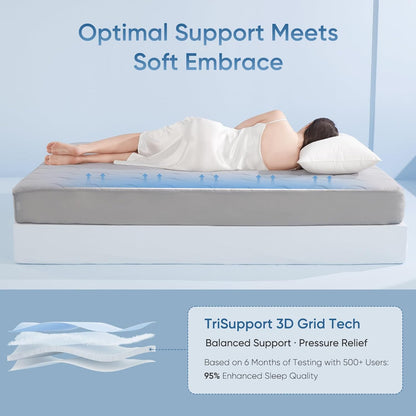 Elegear Cooling Mattress Pad King, Upgraded Arc-Chill® 3.0 + PCM Cooling, Stay Cool All Night, Breathable & Soft, Deep Pocket 18", Washable Mattress Protector for Hot Sleepers, Gray