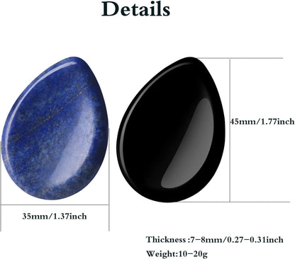 YATOJUZI Thumb Worry Stones for Anxiety Stress Relief Items Healing Crystals Natural Amethyst Rose Quartz Crystal Palm Pocket Stone Gemstones Meditation Reiki Spiritual Gifts for Women Men 2PCS