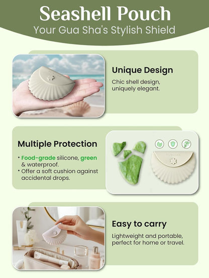 Rena Chris Gua Sha Facial Tools, Stainless Steel Guasha Tool for Acupuncture, Manual Massage Tool for Jawline Sculpting and Puffiness Reducing, Gua Sha Facial Massage Tool, Skin-Care Gift (Silver)