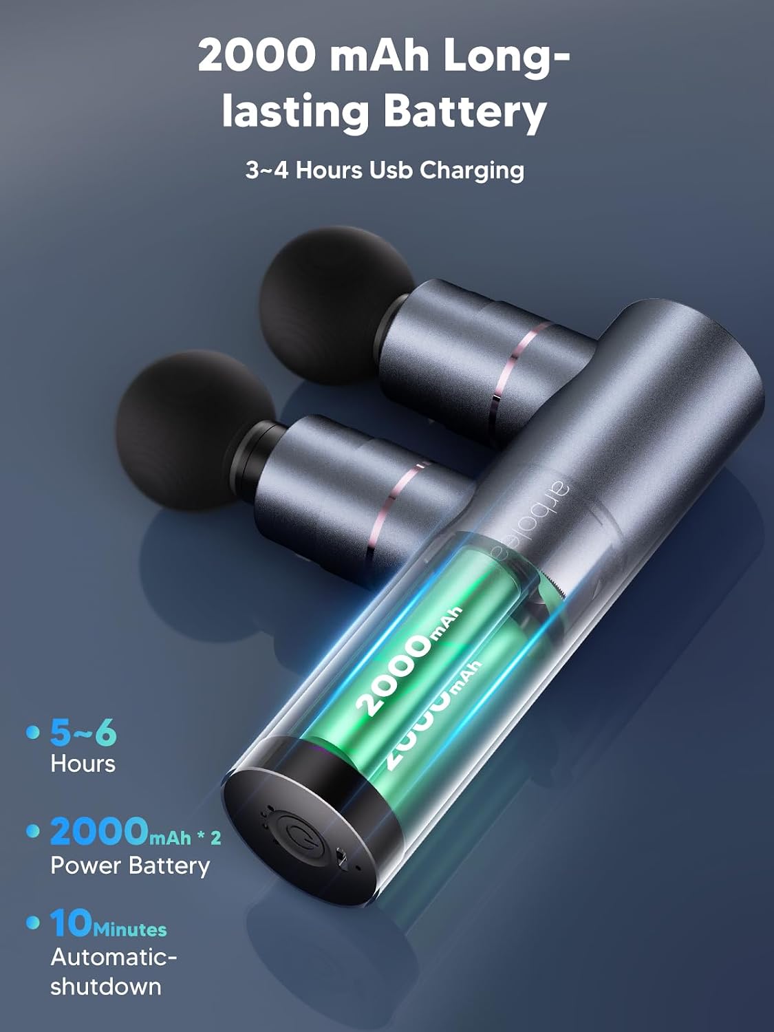 arboleaf Massage Gun Deep Tissue, Balance of Power & Portability Full-Metal Percussion Massager with Silent Brushless Motor - Ultra-Quiet Pocket-Sized for Athletes Back Pain Relief Home Office Travel