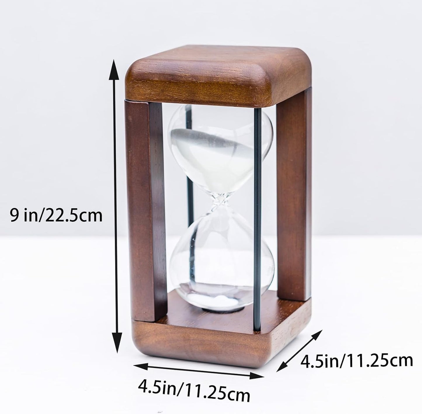 Large Premium Walnut Hourglass,60 Minutes Sand Timers,Hour Glass with Sand Timer for Gift,Hourglass Decor for Home, Desk,Office, Wedding Decor(Black)