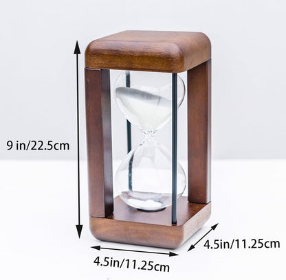 Large Premium Walnut Hourglass,60 Minutes Sand Timers,Hour Glass with Sand Timer for Gift,Hourglass Decor for Home, Desk,Office, Wedding Decor(Black)