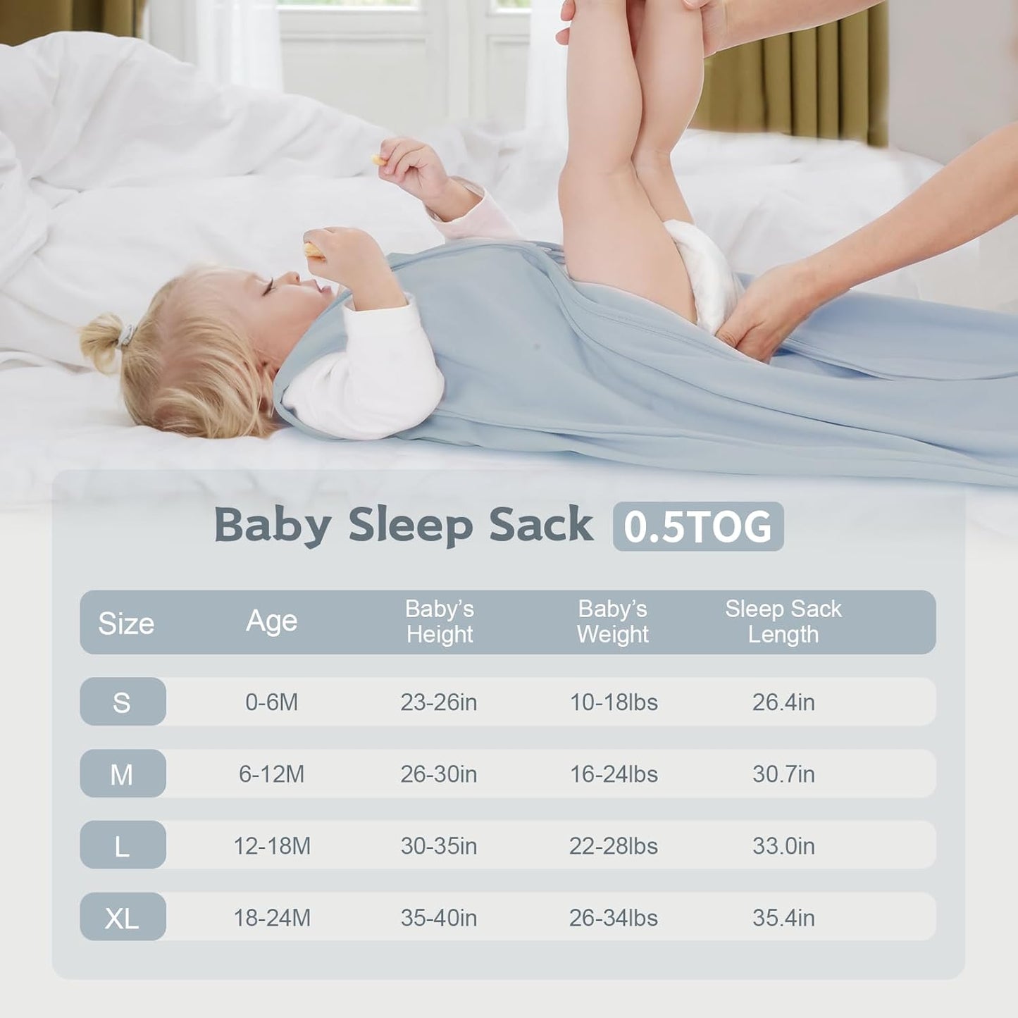 Baby Sleep Sack 0-6 Months,100% Cotton TOG 0.5 Wearable Blanket for Newborn and Infant, 3 Pack 2-Way Zipper Lightweight Sleeping Bags for Toddler